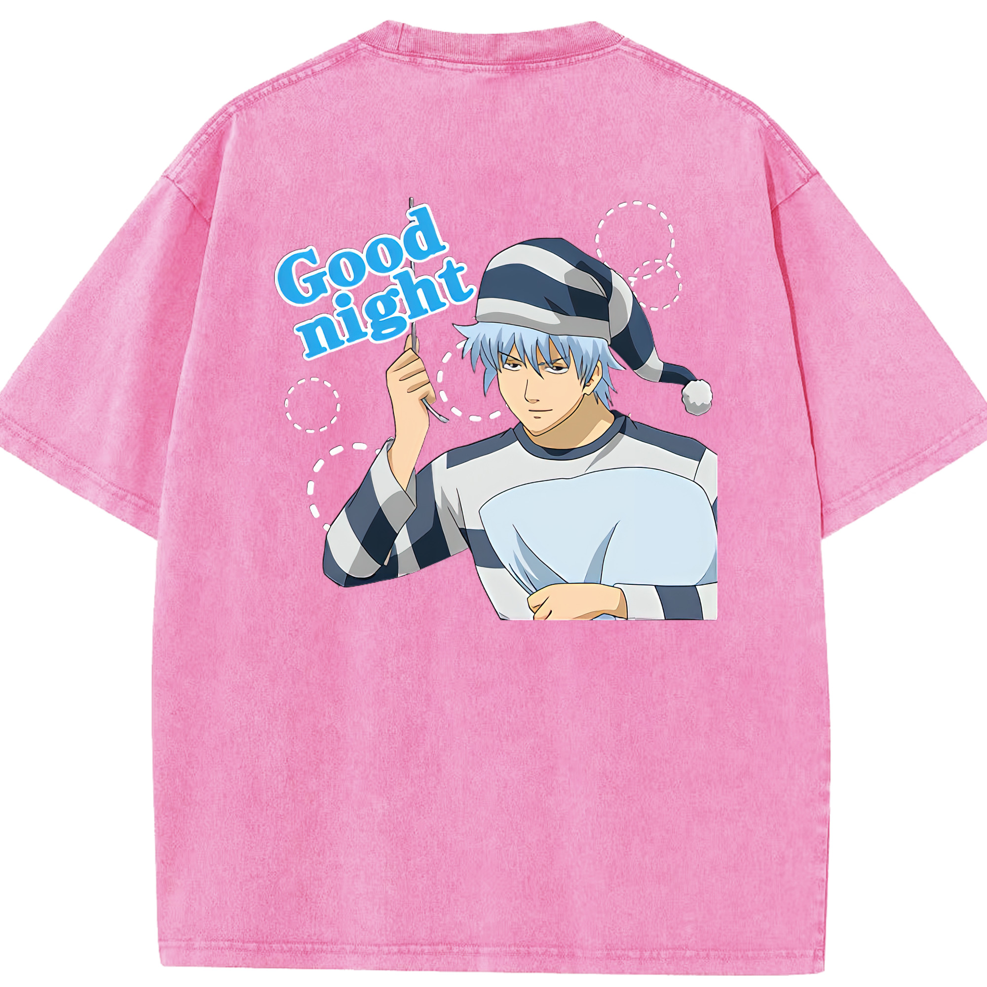 （画像用） ぎんたま 坂田銀時（さかたぎんとき） 神楽 志村新八（しむら しんぱち） GINTAMA Sakata Gintoki Kagura Shimura Shinpachi 綿100% ヴィンテージ風 半袖Tシャツ（背面プリント）